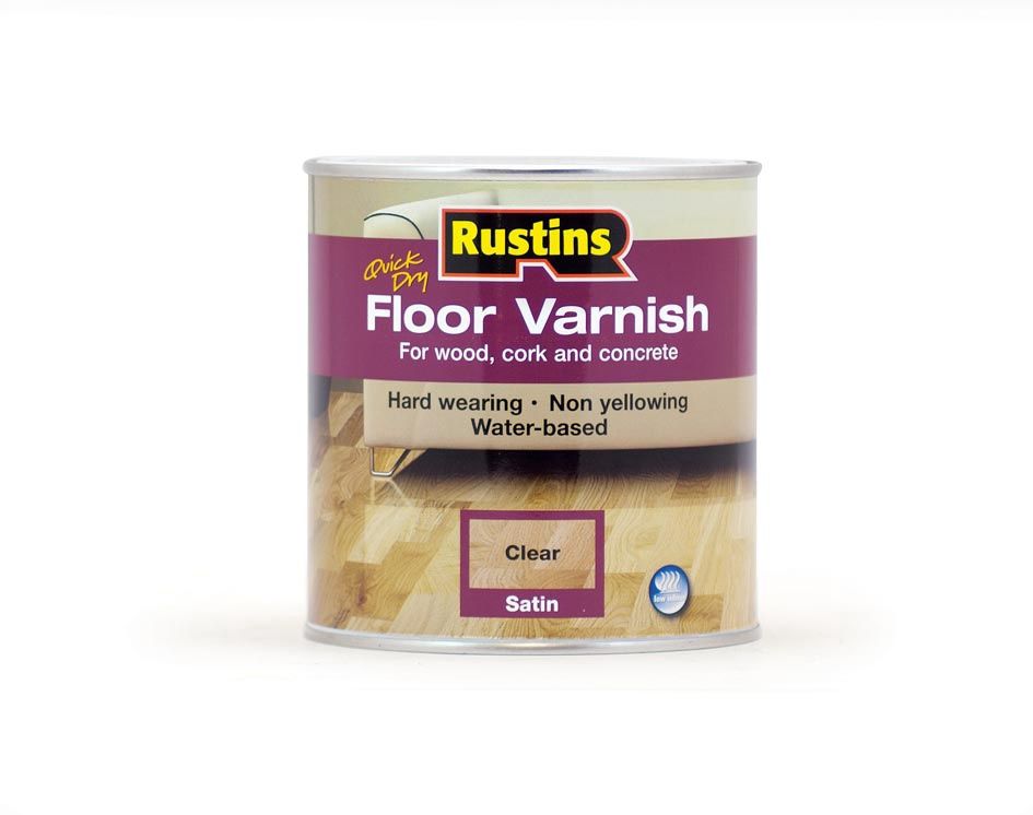 Rustins QD Floor Varnish Satin Clear 1ltr