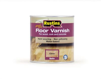 Rustins QD Floor Varnish Satin Clear 1ltr