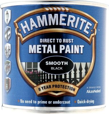 HAMMERITE METAL PAINT SMOOTH BLACK 250ML