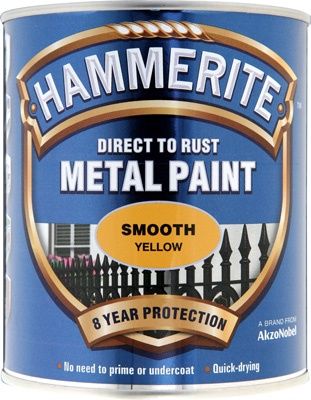 HAMMERITE METAL PAINT SMOOTH YELLOW 750ML