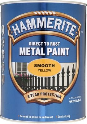 HAMMERITE METAL PAINT SMOOTH YELLOW 5L