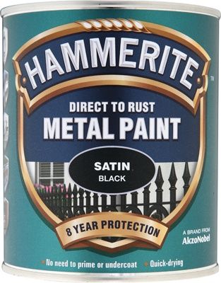 HAMMERITE METAL PAINT SATIN BLACK 750ML