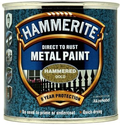 HAMMERITE METAL PAINT HAMMERED GOLD 250ML