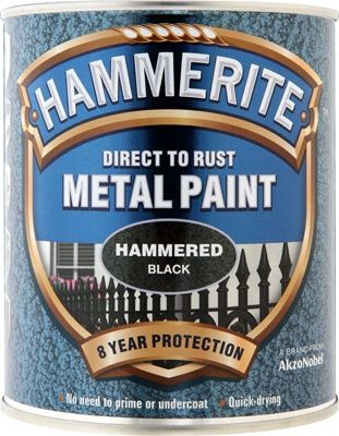 HAMMERITE METAL PAINT HAMMERED BLACK 750ML