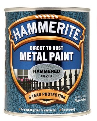 HAMMERITE METAL PAINT HAMMERED SILVER 750ML