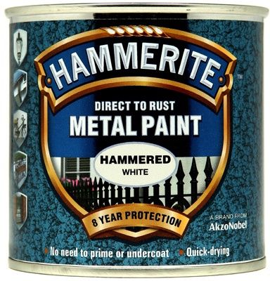 HAMMERITE METAL PAINT HAMMERED WHITE 250ML