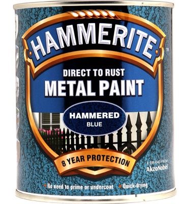 HAMMERITE METAL PAINT HAMMERED BLUE 750ML