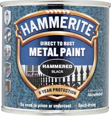 HAMMERITE METAL PAINT HAMMERED BLACK 250ML