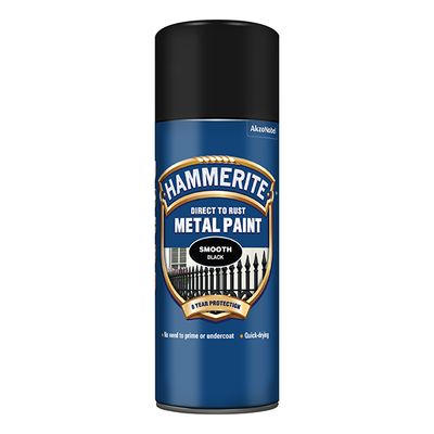 HAMMERITE METAL PAINT SMOOTH BLACK AERO 400ML