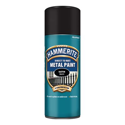 HAMMERITE METAL PAINT SATIN BLACK AERO 400ML