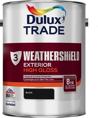 DULUX TRADE W/SHIELD EXT/GLOSS BLACK 5L