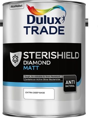 DULUX TRADE STERISHIELD DIAMOND MATT E/DEEP BS 5L