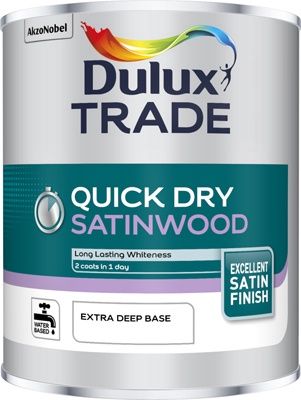 DULUX TRADE QUICK DRY SATINWOOD EXTRA DEEP BS 1L