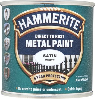 HAMMERITE METAL PAINT SATIN WHITE 250ML