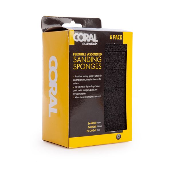Coral Essential Sanding  Block Sponges (6PK)