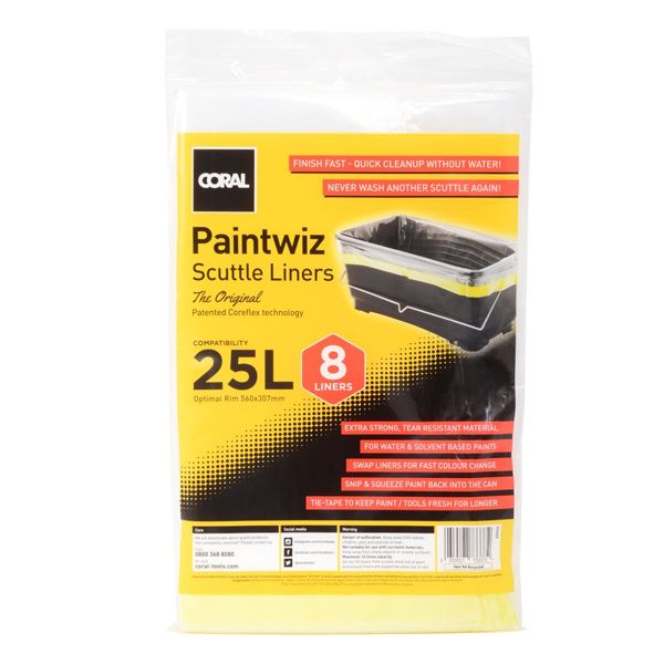 Coral Paintwiz 25L Scuttle Liner 8PK
