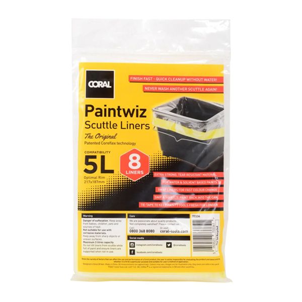 Coral Paintwiz 5L Scuttle Liner 8PK