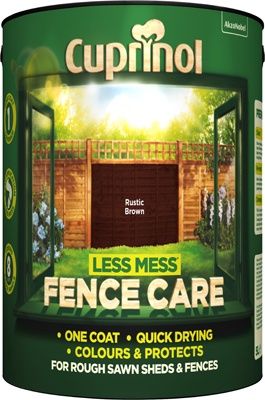 CUPRINOL LESS MESS FENCE CARE RUSTIC BROWN 5L