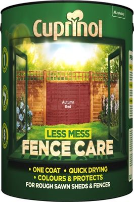 CUPRINOL LESS MESS FENCE CARE AUTUMN RED 5L
