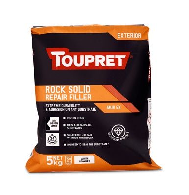 TOUPRET ROCK SOLID REPAIR FILLER (Mur Ex) 5x 1kg bag in bag