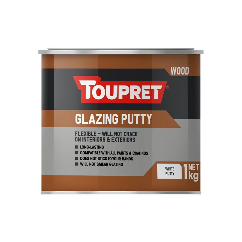 TOUPRET GLAZING PUTTY (White, Int/Ext) 1kg