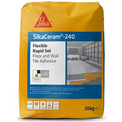 SikaCeram-240 Flexible Rapid Grey Tile Adhesive 20kg