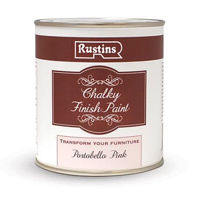 Rustins Chalky Finish Paint Portobello Pink 500ml
