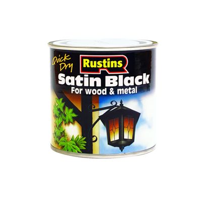 Rustins QD Black Satin For Wood &amp; Metal 250ml
