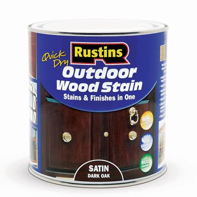Rustins Outdoor Wood Stain Satin Dark Oak 500ml