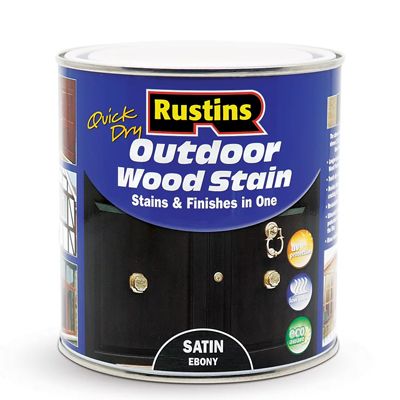 Rustins Outdoor Wood Stain Satin Ebony 2.5ltr
