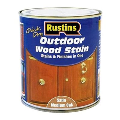 Rustins Outdoor Wood Stain Satin Medium Oak 1ltr