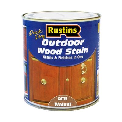 Rustins Outdoor Wood Stain Satin Walnut 1ltr