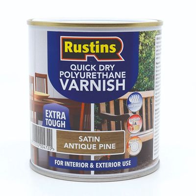 Rustins QD Poly Varnish Satin Antique Pine 250ml