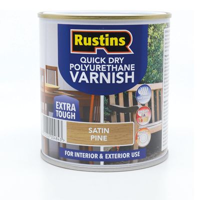 Rustins QD Poly Varnish Satin Pine 250ml