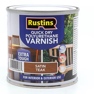 Rustins QD Poly Varnish Satin Teak 1L