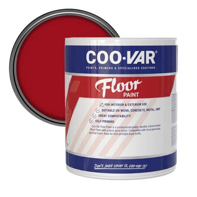 COOVAR FLOOR PAINT BRIGHT RED 5 LITRE