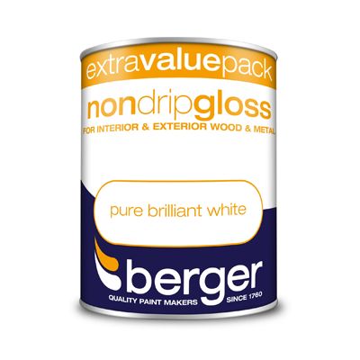 BERGER NON DRIP GLOSS BRIL WHITE 1.25L