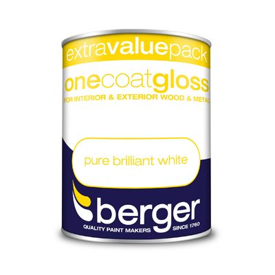 BERGER ONE COAT GLOSS BRIL WHITE 1.25L