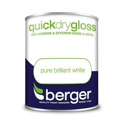 BERGER QUICK DRY GLOSS BRIL WHITE 750ML