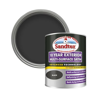 Sandtex 10 Year Multi-Surface Satin Black 750ml