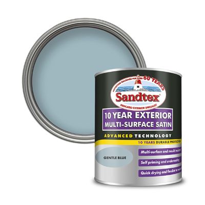 Sandtex 10 Year Multi-Surface Satin Gentle Blue 750ml