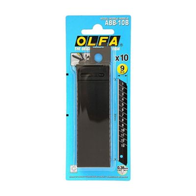Olfa 9mm Excel Black Ultra-Sharp Snap Blade for Heavy-Duty Knives (Pack of 10)