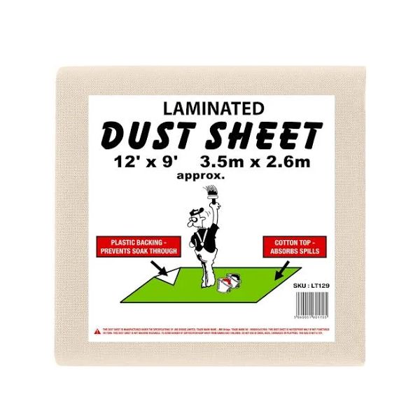 9&#39; x 12&#39; Laminated Cotton Dust Sheet SO
