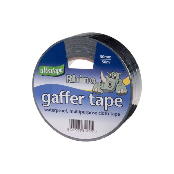 50MM X 50M BLACK CLOTH TAPE &quot;RHINO&quot;