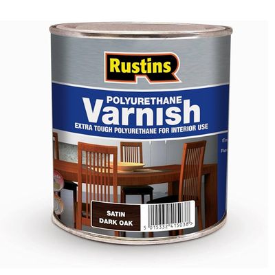 Rustins Poly Varnish Satin Dark Oak 1ltr