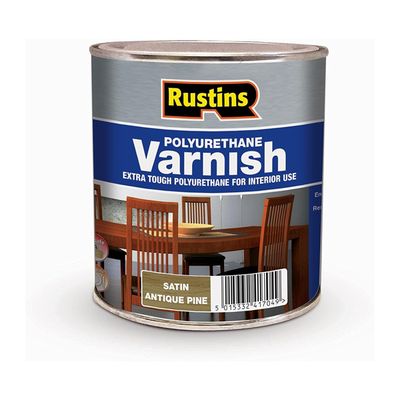 Rustins Poly Varnish Satin Antique Pine 500ml