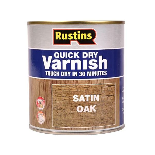 Rustins Quick Dry Varnish Satin Oak 1ltr