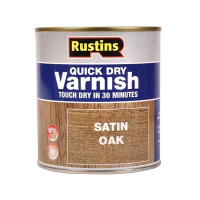 Rustins Quick Dry Varnish Satin Oak 1ltr