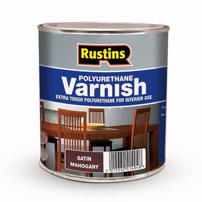Rustins Poly Varnish Satin Mahogany 1ltr