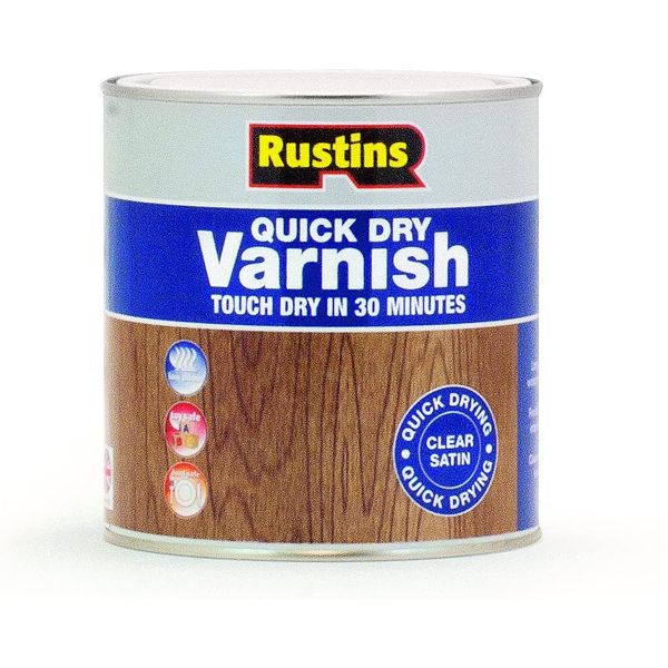 Rustins Quick Dry Varnish Satin Clear 1ltr